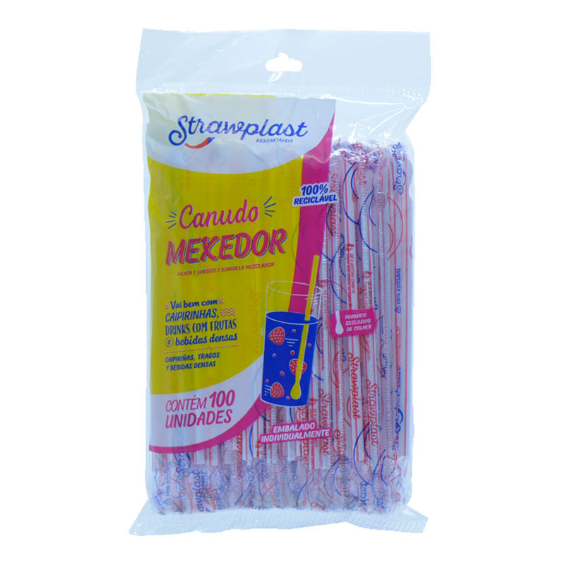 Canudo Strawplast CS401 Mexedor 100un.