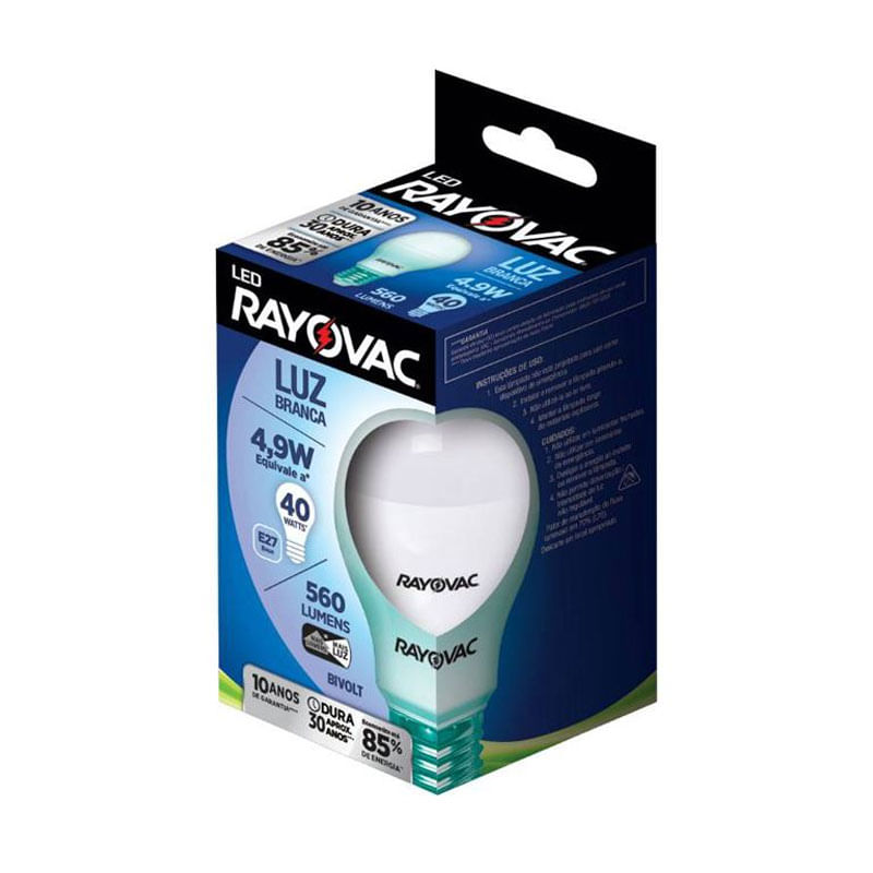 Lâmpada Rayovac 4,9w Led Bivolt A55 Branca