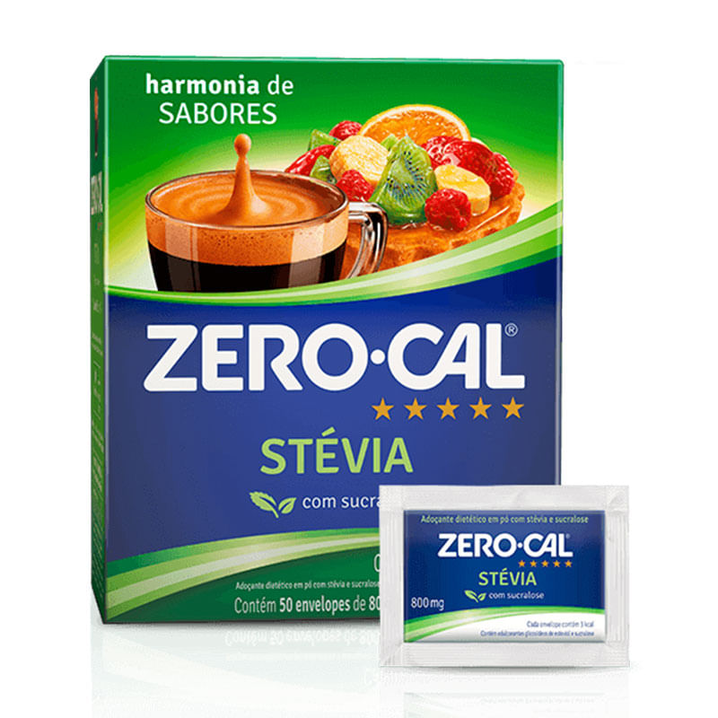 Adoçante Zero Calorias Pó Stévia Sachê 50X8g