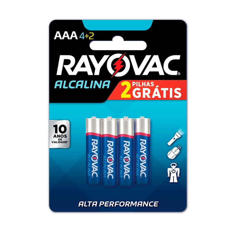 Pilha Rayovac Alcalina AAA Palito Cartela 2un