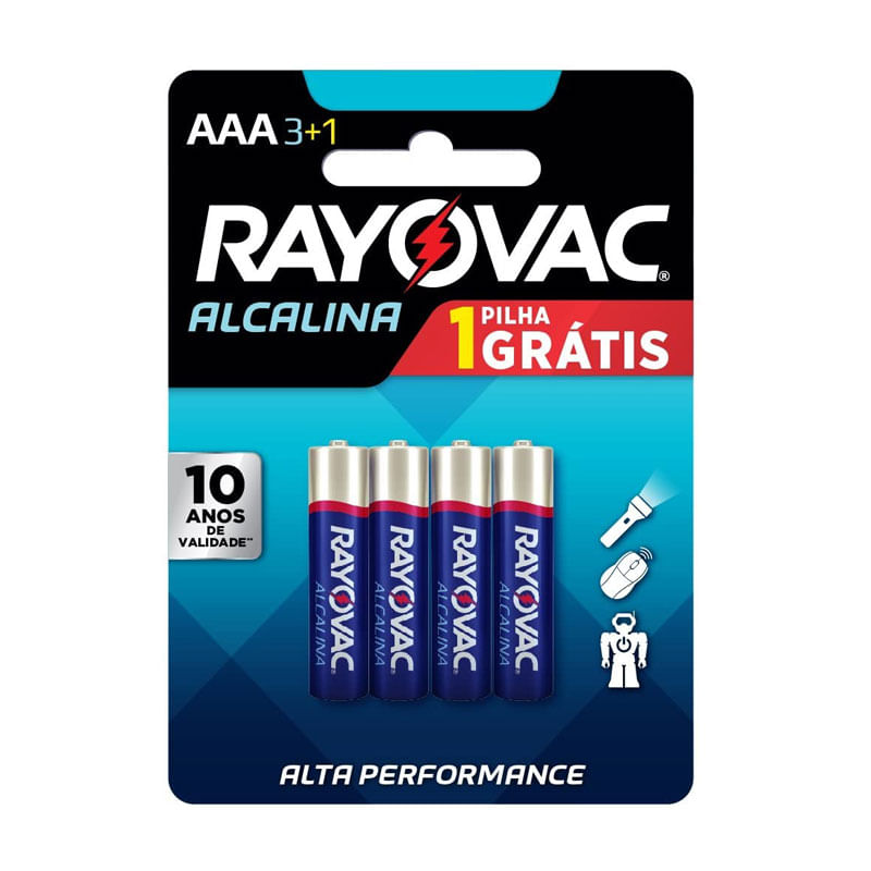 Pilha Rayovac Alcalina AAA4 Leve4 Pague3