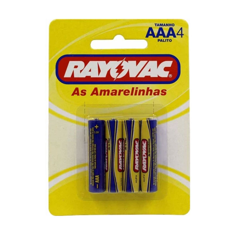 Pilha Rayovac Comum AAA 4un