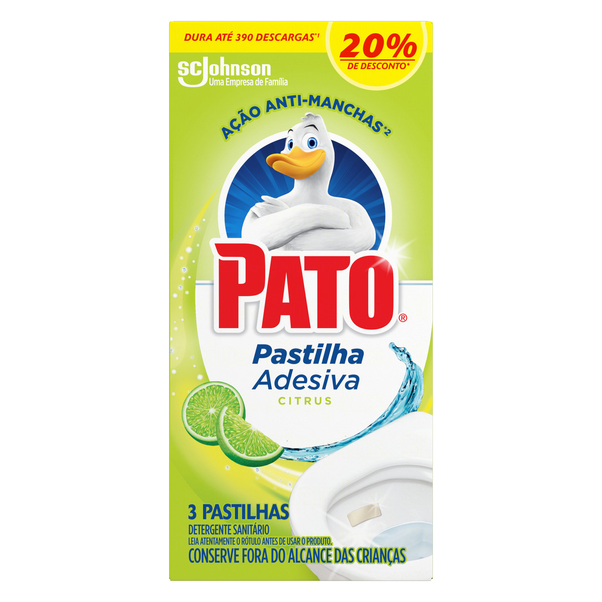 Pastilha Adesiva Pato Citrus 20% de Desconto 3un
