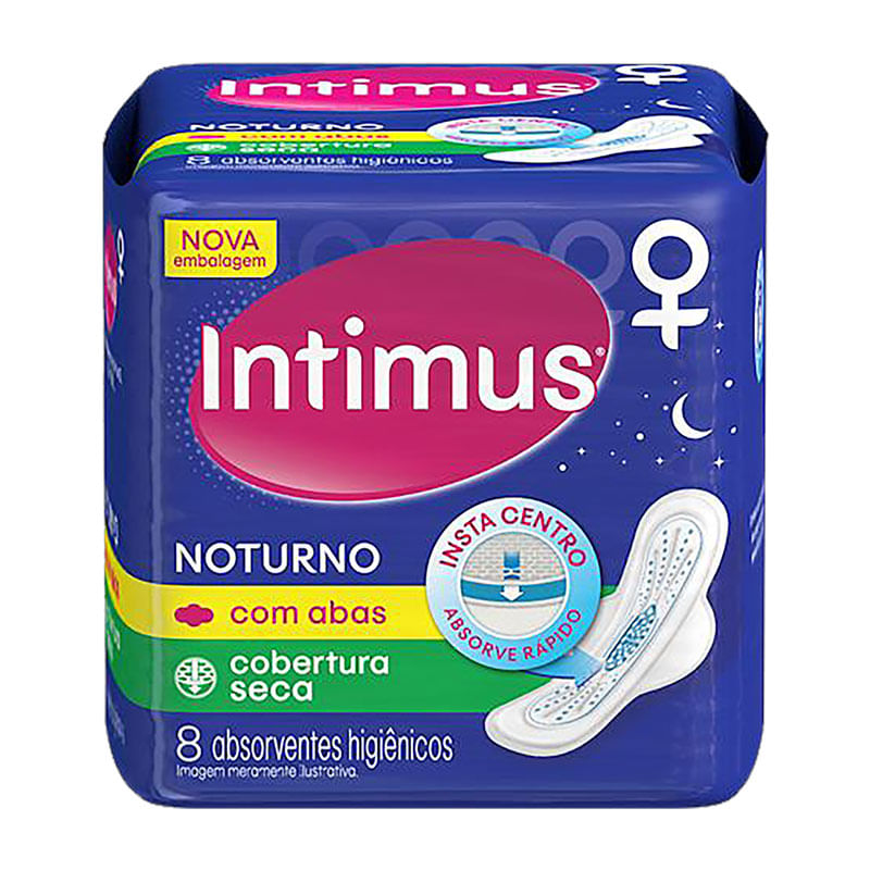 Absorvente Intimus Gel Noturno com Abas Seca