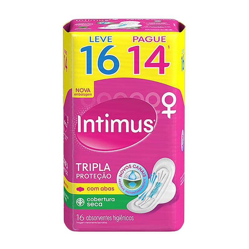 Absorvente Intimus com Abas Seca Leve 16 Pague 14